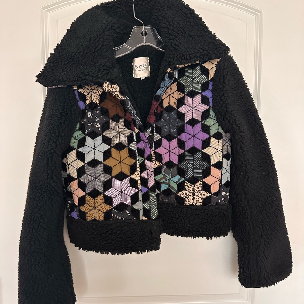 Sea New York Black Sherpa Puffer Jacket - Picture 11 of 13